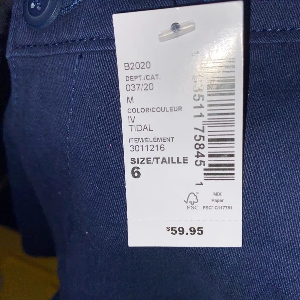 Girls The Children's Place Navy Blue Uniform Pants Size 6 NWT